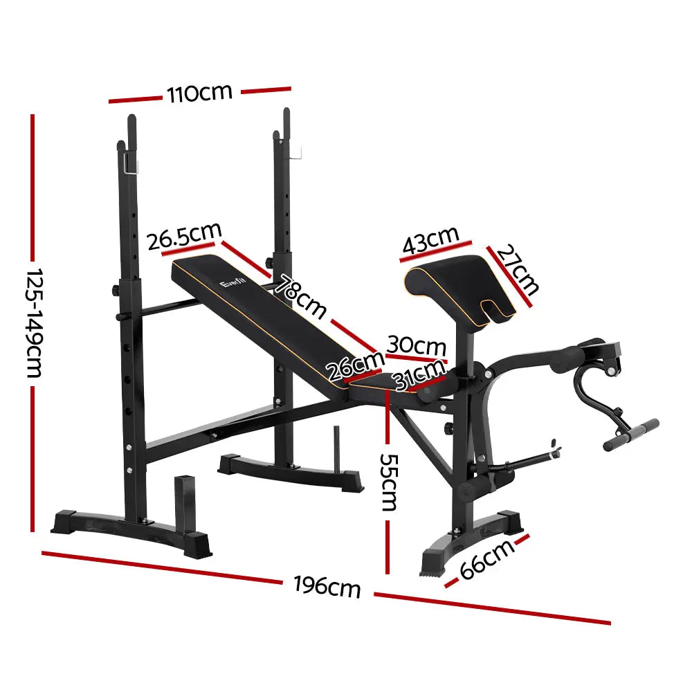 Everfit Weight Bench 10 in 1 Bench Press Home Gym Station 330kg Capacity 1RM Fitness Australia