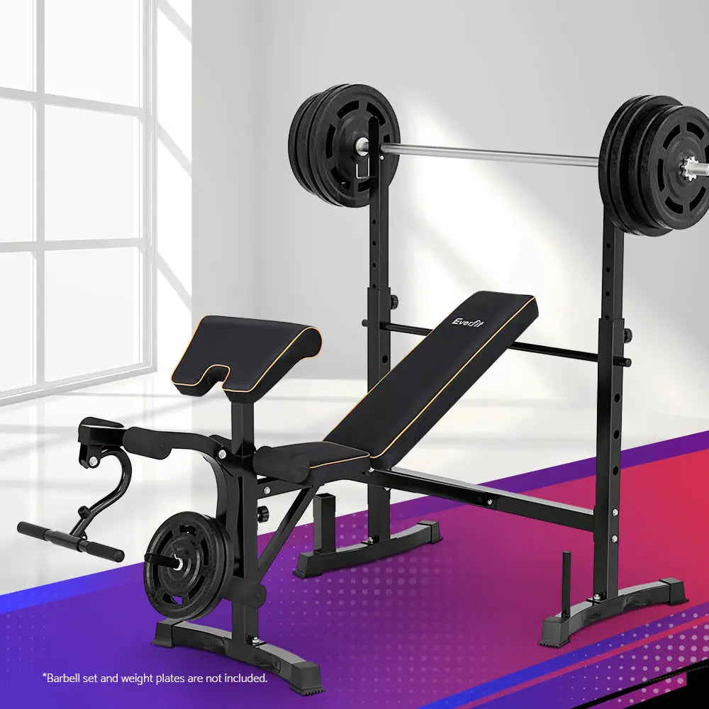 Everfit Weight Bench 10 in 1 Bench Press Home Gym Station 330kg Capacity 1RM Fitness Australia