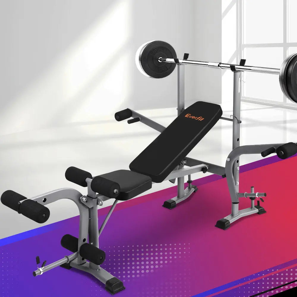 Everfit Weight Bench 8 in 1 Bench Press Adjustable Home Gym Station 200kg - 1RM Fitness Australia