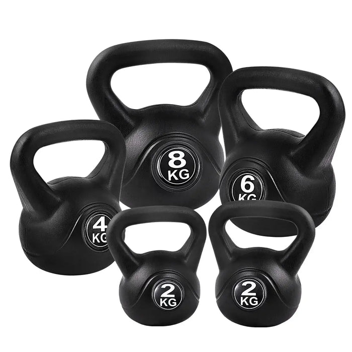 Everfit 22kg Kettlebell Set Weight Lifting Kettlebells Bench Dumbbells Gym Home 1RM Fitness Australia