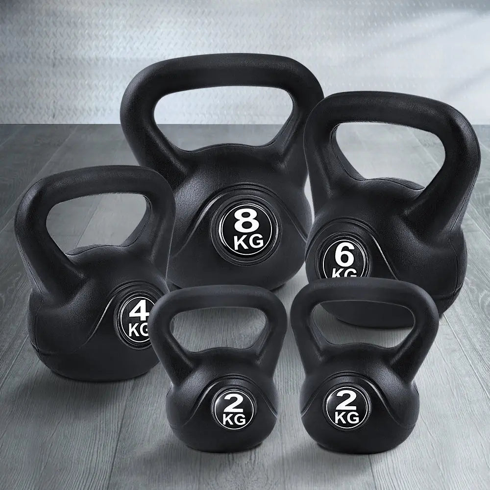 Everfit 22kg Kettlebell Set Weight Lifting Kettlebells Bench Dumbbells Gym Home 1RM Fitness Australia