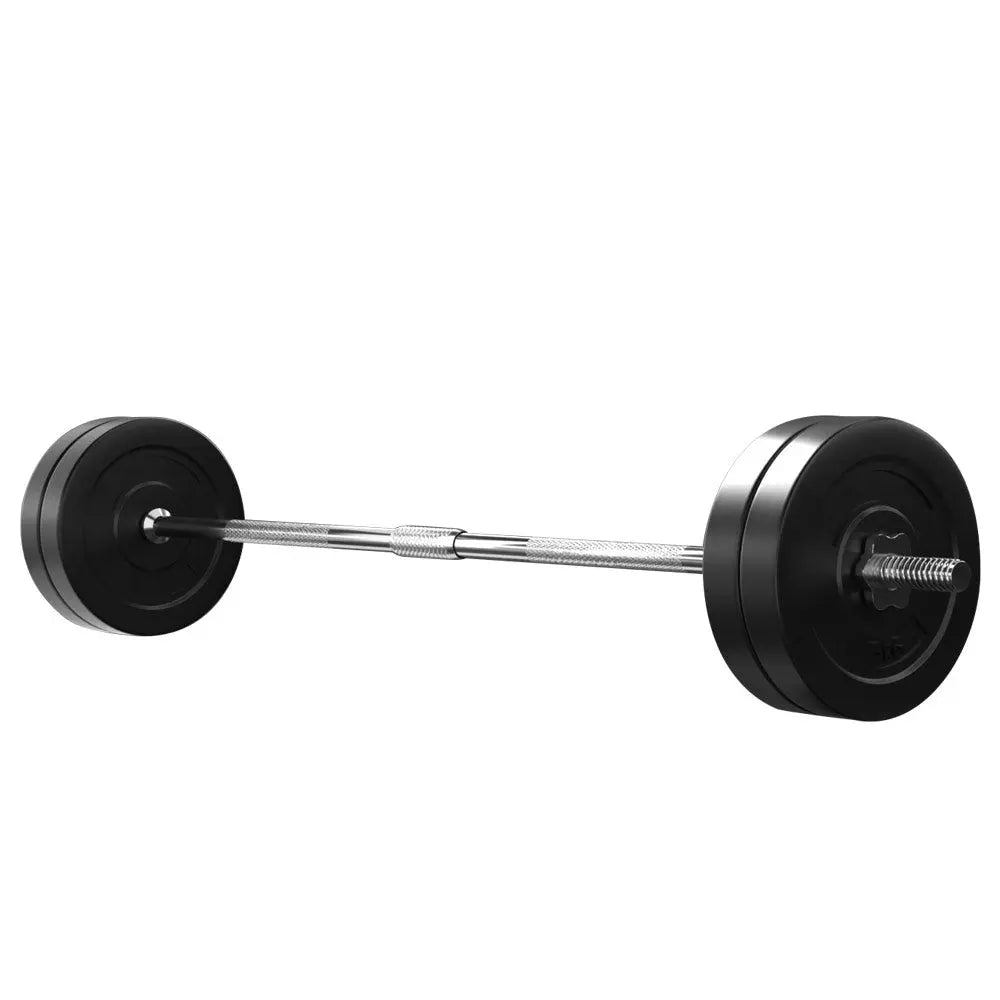 Everfit 28kg Barbell Set Weight Plates Bar Lifting Bench 168cm - 1RM Fitness Australia