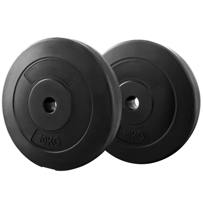 Everfit Weight Plates Standard 2X 10kg Barbell Plate Weight Lifting - 1RM Fitness Australia