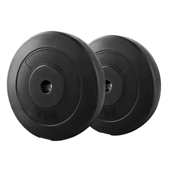 Everfit Weight Plates Standard 2X 5kg Barbell Plate Weight Lifting - 1RM Fitness Australia