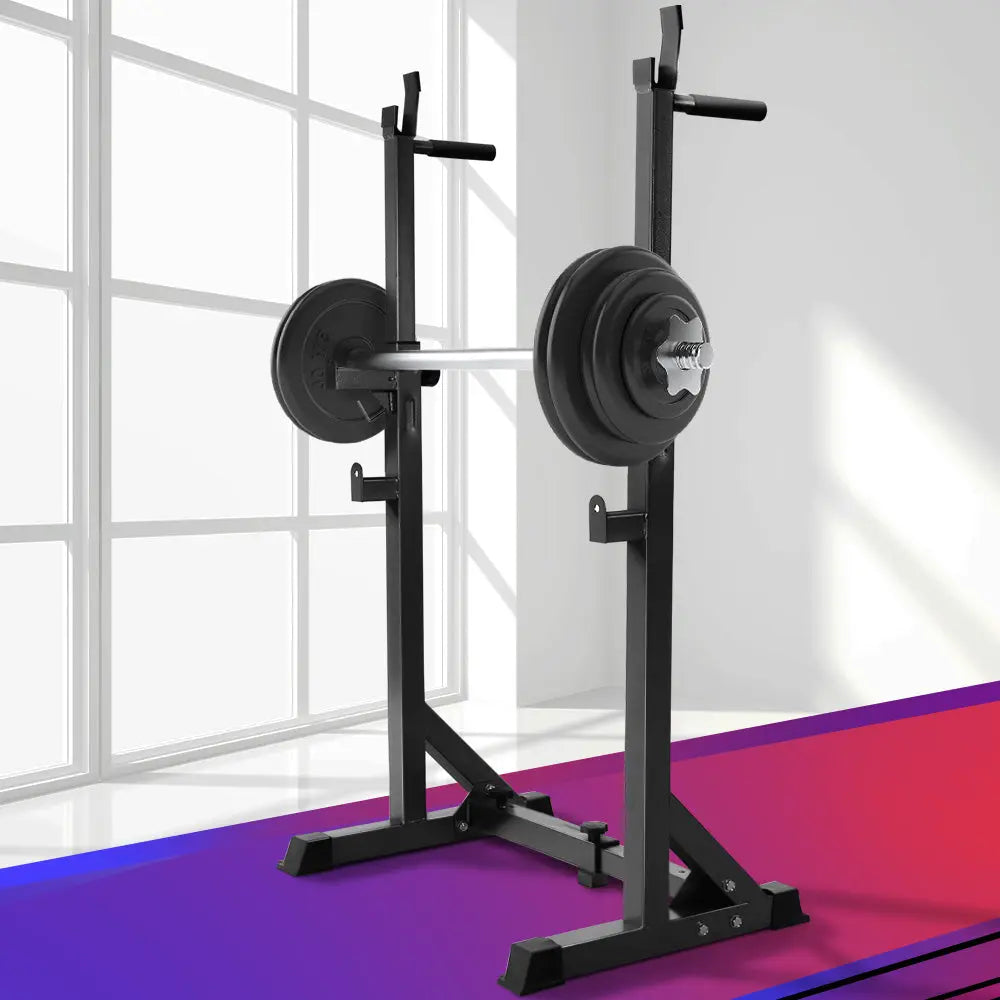 Everfit Weight Bench Adjustable Squat Rack Home Gym Equipment 300kg - 1RM Fitness Australia