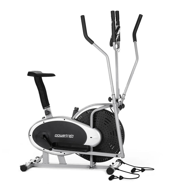 Powertrain 3-in-1 Elliptical Cross Trainer Exercise Bike with Resistance Bands - 1RM Fitness Australia