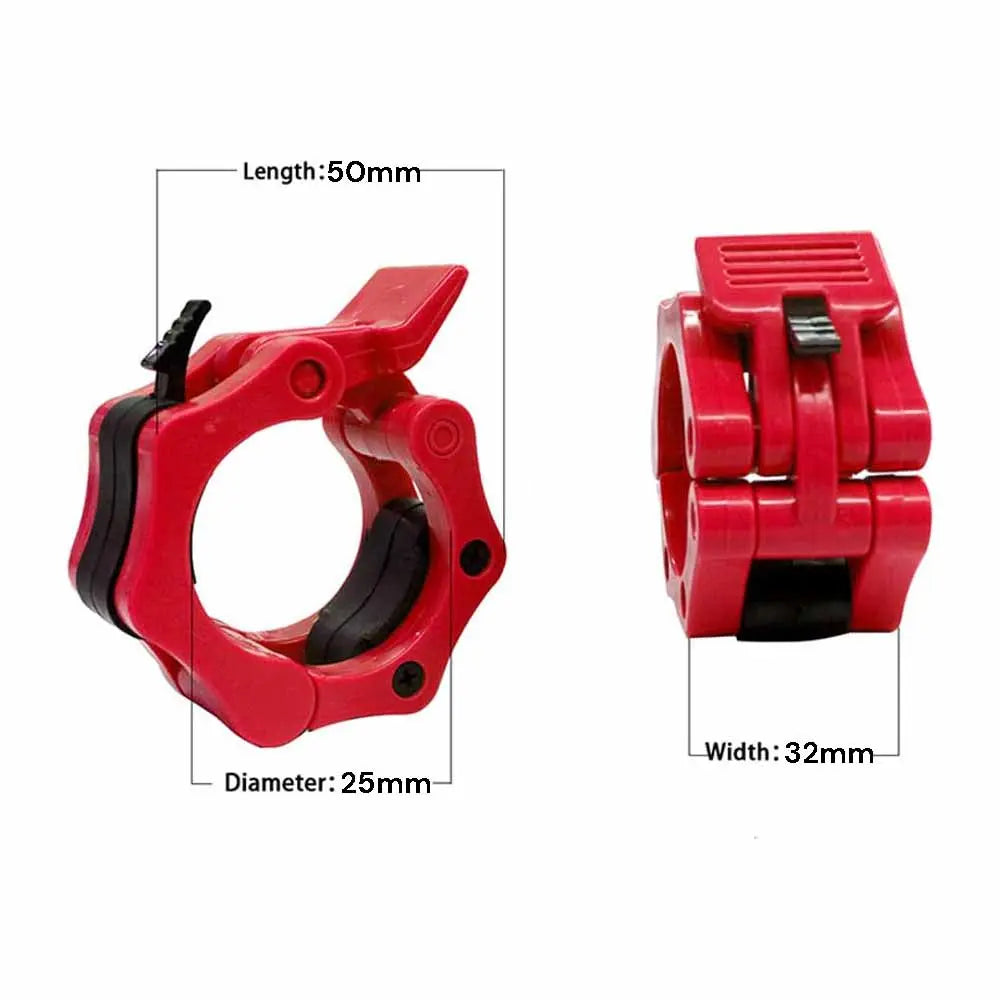 2Pcs 1in / 25mm Dumbbell Clamps Barbell Clamps Collars Clips Bar Plates Collar Clips Red 1RM Fitness Australia