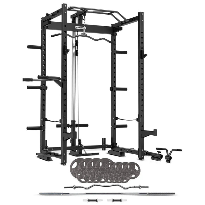 CORTEX PR4 Folding Power Rack with 90kg Standard Tri-Grip Weight and Bar Set 1RM Fitness Australia