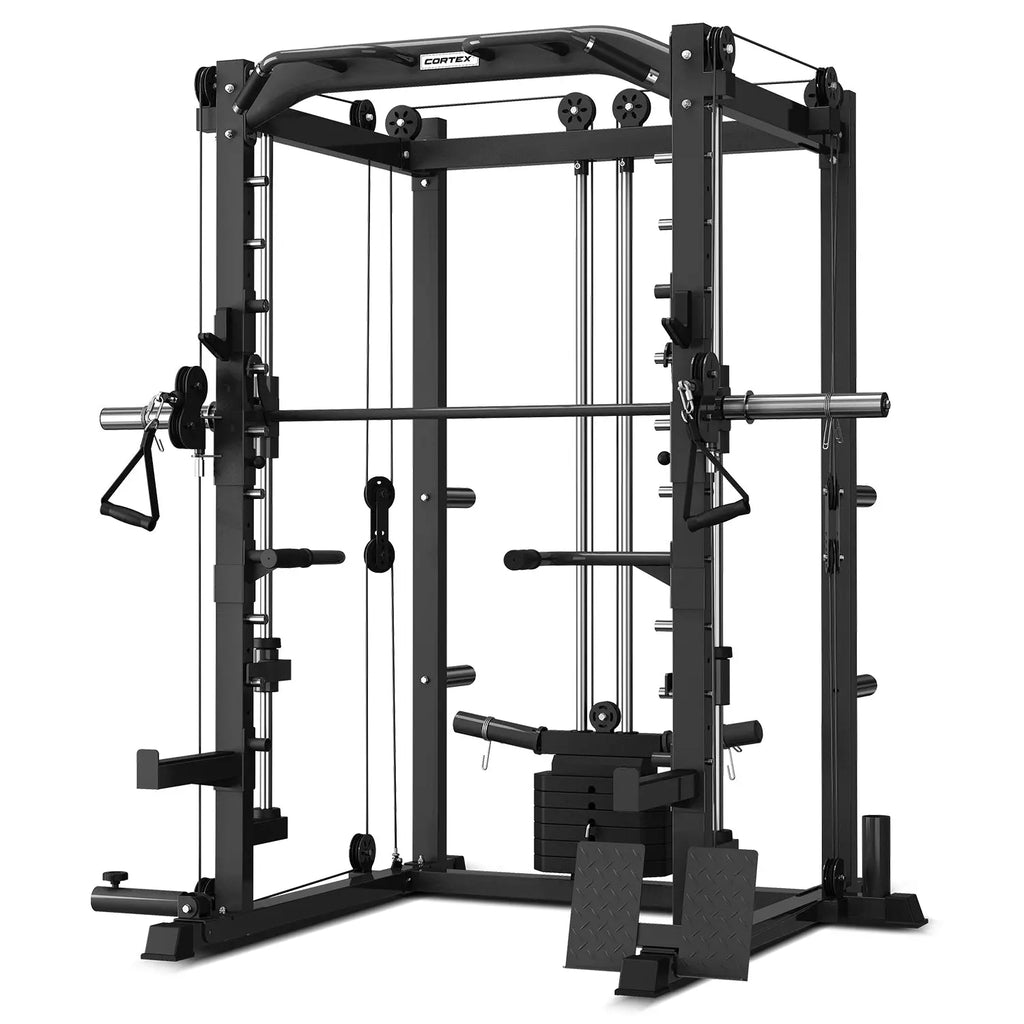 CORTEX SM20 Smith Station with 100kg Olympic Tri-Grip Weight, Bar and Bench Set - 1RM Fitness Australia