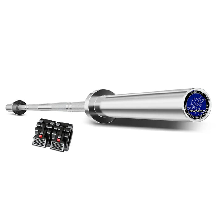 CORTEX ZEUS100 7ft 20kg Olympic Competition Barbell with Lockjaw Collars - 1RM Fitness Australia