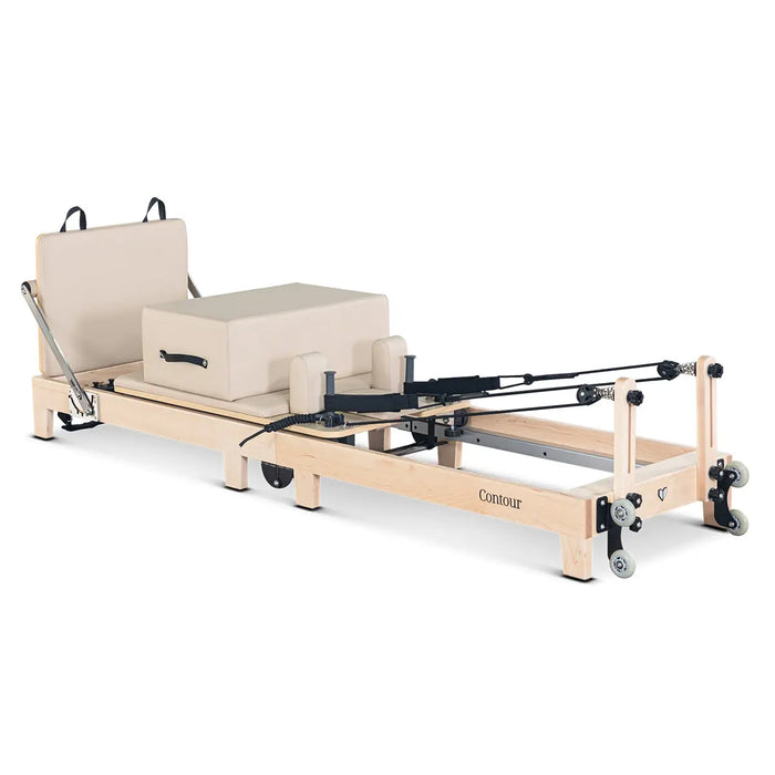 Lifespan Fitness Contour Folding Wooden Pilates Reformer Machine Set (Beige) - 1RM Fitness Australia