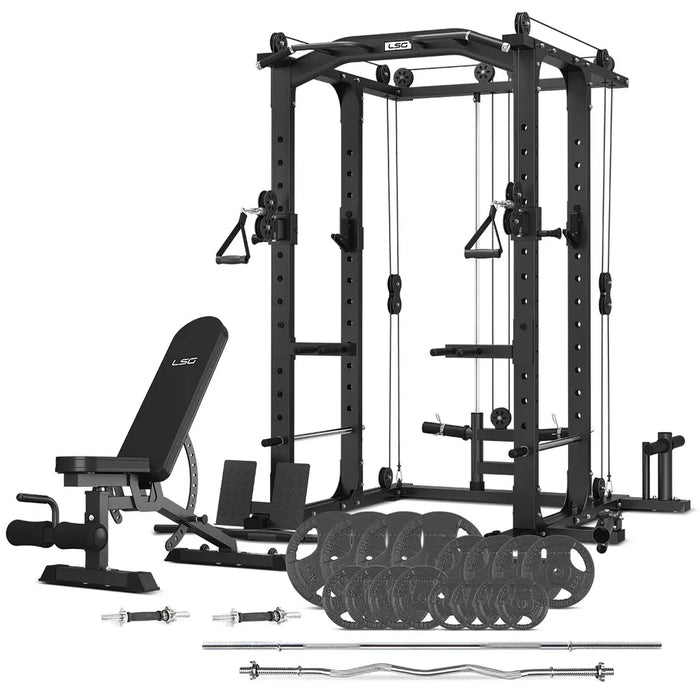 LSG GRK100 with FID Bench and 90kg Standard Bars and Weights 1RM Fitness Australia