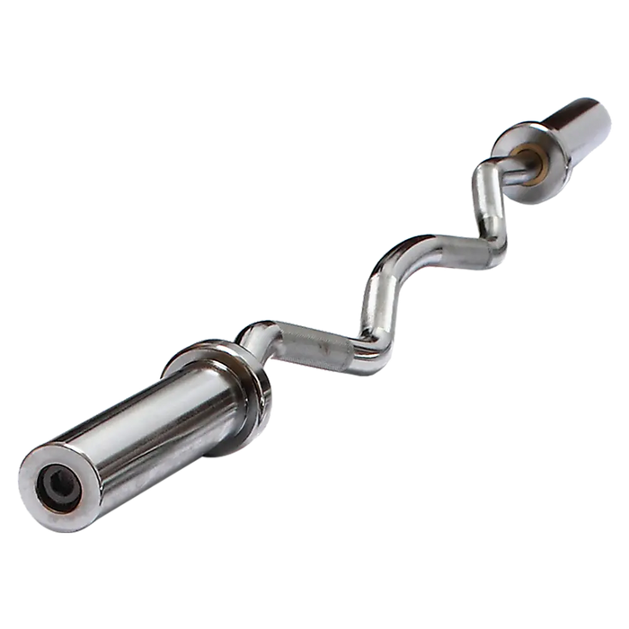 Chrome Olympic Curl Bar Barbell Heavy Duty EZ with Spring Collars - 1RM Fitness Australia