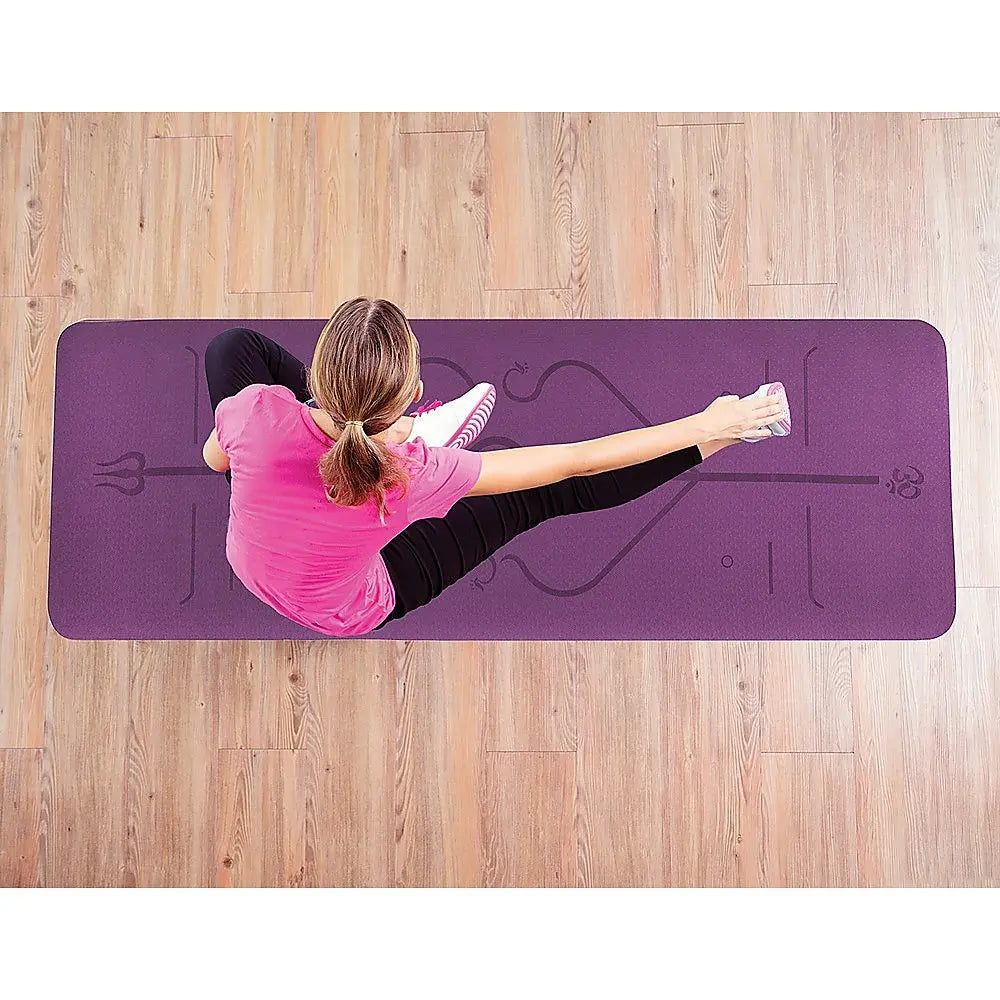 8mm TPE Yoga Mat Exercise Fitness Gym Pilates Non Slip Dual Layer - 1RM Fitness Australia